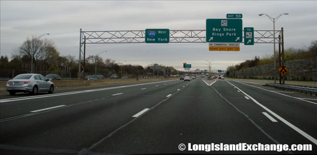 Long Island Expressway heading West at exit 53 Exit