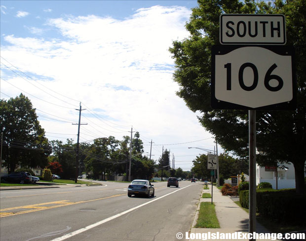 Route 106 Newbridge Road Southbound from Meadow Avenue, North Bellmore