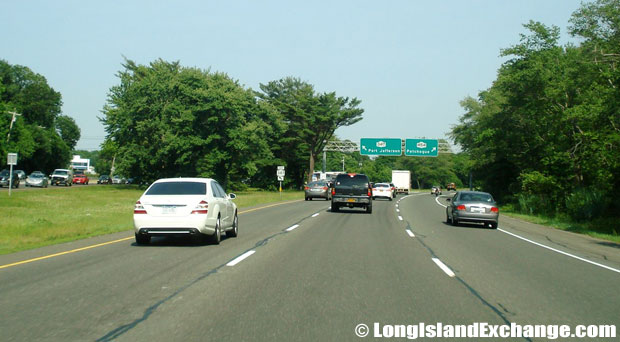 Route 347 Eastbound at at Veterans Highway Split, Hauppauge