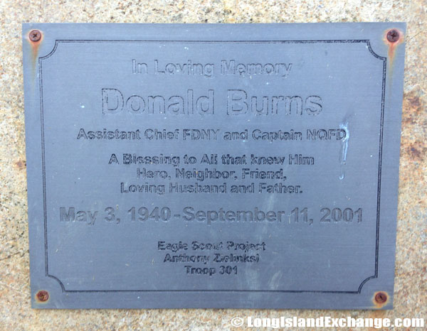 Memorial to Donald James Burns