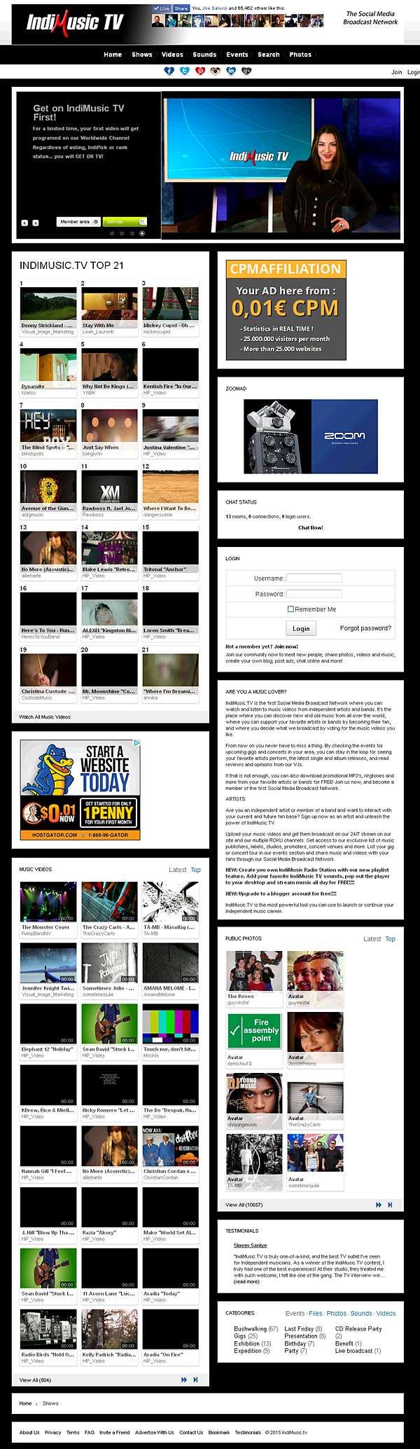 IndiMusic TV Website