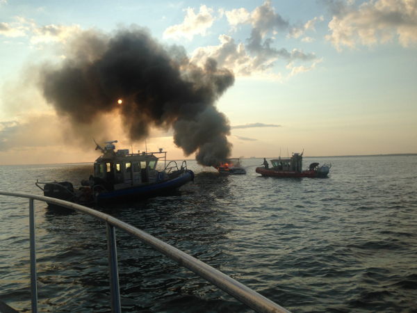 Boat fire