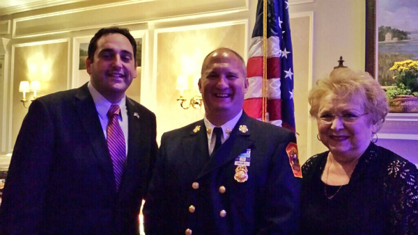 Cold Spring Harbor Fire Chief Peter Como and Huntington Town Clerk Jo-Ann Raia