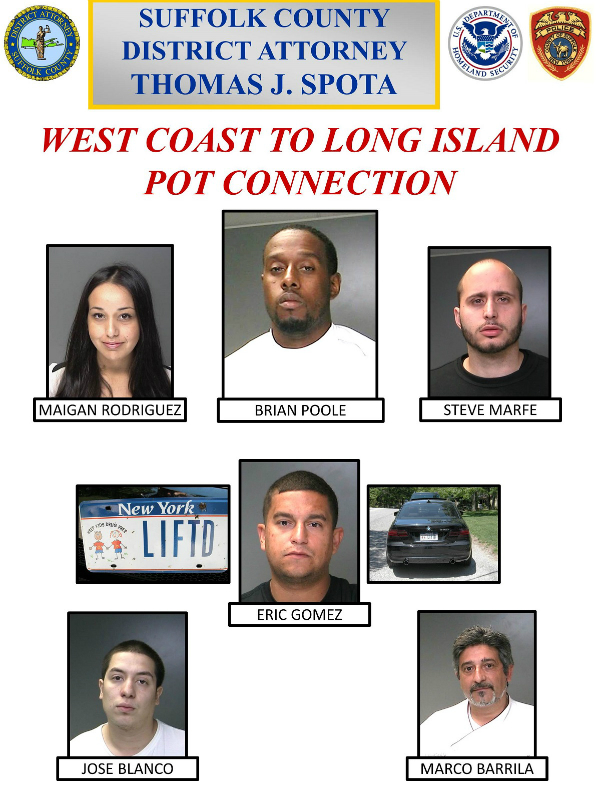 West Coast to LI Pot Network display board w defendants