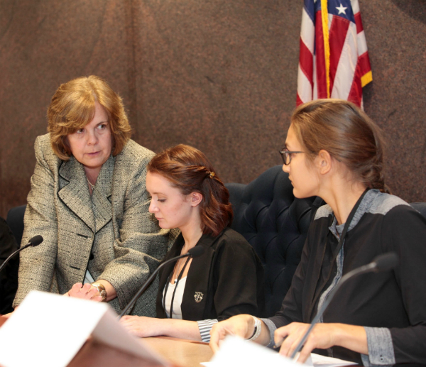 Students preparing to debate