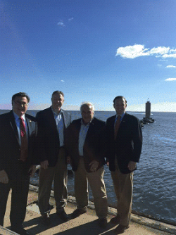 (L to R): Supervisor Ed Romaine, Councilman Neil Foley, Mayor Paul Pontieri, Senator Tom Croci. Photo Credit: NYS.